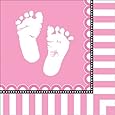 Creative Converting Sweet Baby Feet Pink Lunch Napkins, 16 Count