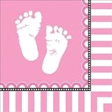 Creative Converting Sweet Baby Feet Pink Lunch Napkins, 16 Count