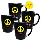 NOVELTY PEACE NOW MUG SET OF 4