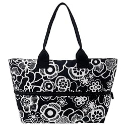 Fleur Black Reisenthel Expandable Travel Shopper Bag - Two bags in One