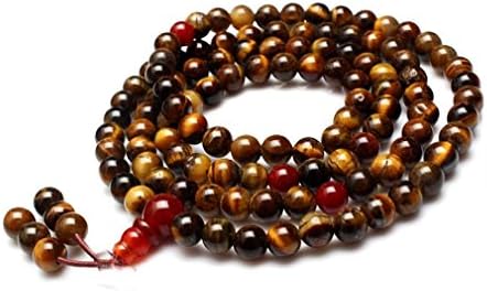HotVally Multilayer Agate Mala Beads Bracelets Grounding Stone Protection (Mala Tiger Eye Beads)