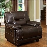 Chandler Premium Italian Leather Recliner in Dark Brown