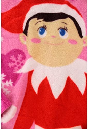 Elf on the Shelf Girls Christmas Fleece Pajamas (S (6), Pink Elf on the Shelf)