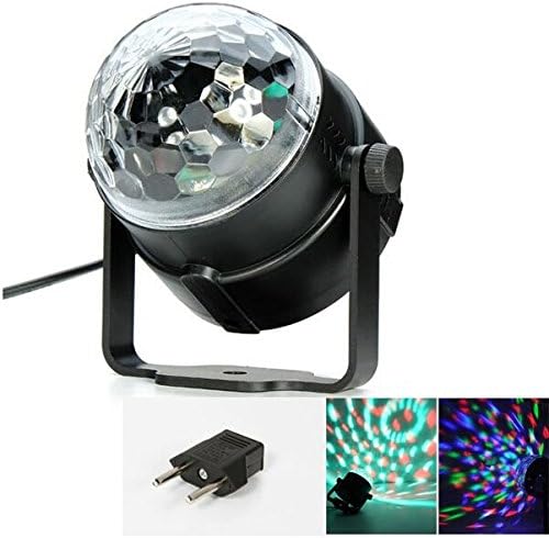 3W LED RGB Sound Control Magic Ball Effect Stage Lighting Disco Club DJ (US/EU Standard Plug)