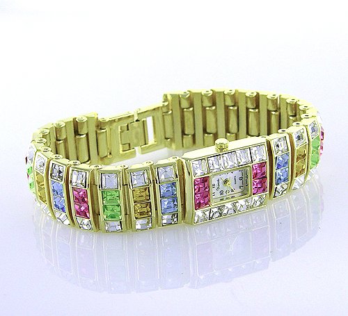 New CHIC Ladies 18K Plated Bracelet Crystal Watch Made with SWAROVSKI Elements