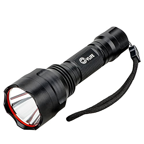 CVLIFE Tactical LED Flashlight Outdoor Waterproof Light Torch with 5 Modes with One 18650 Rechargeable Battery and a Charger