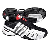 Mens Adidas Barricade V - White/Black/Iron/Light Scarlet