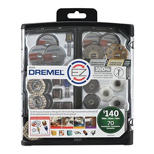 Dremel ez725 all-purpose accessory storage kit, 70-piec…