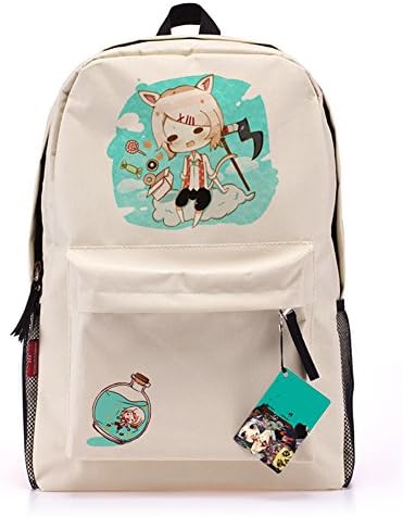 Follow918 Japanese Anime Tokyo Ghoul Cream-colored Unisex Student Book Bag Anime Canvas Rucksack Knapsack Backpack for Teens
