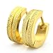 Sirius Jewelry Mens Earrings Novelty Shinny Gold Pair Stainless Steel Huggie Hoop Set, 2pcs