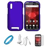 Blue Hard Plastic Protector Case Cover for Motorola Droid Bionic XT865 (Ver ....