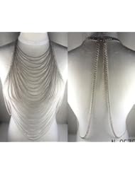 Toy: Silver Plate necklaceLong layered Necklace Jewelry sweater chain body chain - Tree