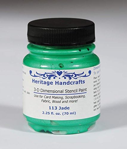 Heritage Handcrafts 3-D Dimensional Stencil Paint - Jade - Paste 2.25 Oz.