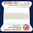 Griffin Silk Beading Bead Cord & Needle White Size 2