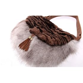 Real White - Grey Fox Girl's Messenger Satchel Side Cabas Shoulder Bag