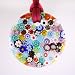 Handmade Multi-Color Millefiori Murano Glass Pendant - Daisy with Red Cord