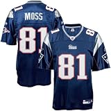 RandyMoss#81BlueNewEnglandPatriotsReebokNFLPremierAllStitchedReplicaJersey