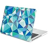 Macbook Pro Retina 13 Case, GMYLE Hard Case Print Frosted for MacBook Pro 13 inch with Retina display (Model: A1425 and A1502) - Blue Geometric Pattern Rubber Coated Hard Shell Case Cover (Not Fit For Macbook Pro 13)