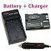 Lithium-Ion Battery + Battery Charger with Car Adapter for Canon Digital SLR EOS 40D / EOS 50D