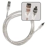 Eforcity 6 foot Translucent 6 pin Male to 4 pin Male IEEE 1394 Firewire Cable