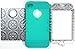 Bastex Hybrid Tuff Case for Apple iPhone 4, 4s- Teal Blue Silicone with Silver Circle Design Shell