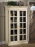 IMAGE OF China Cabinet Cottage Style in Antique White Finish