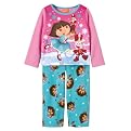 Toddler Girls' Dora 2pc Fleece PJ Set - Pink/Blue
