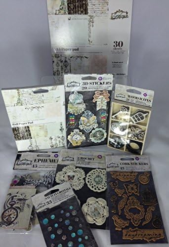 Summer 2014 Prima Marketing New Releases: 8 Epiphany Collection Add On (Paper Pad A4 + Paper Pad 6"X6" + Say It In Crystals Adhesive Gem Dot + Laser Cut Wood Icons In A Box + Ephemera + Cork Stickers + 3D Stickers + Crochet Icons