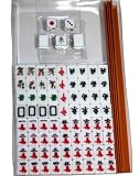 Mini Chinese Mah Jong with 4 Racks, 2 Mahjong Spares, 2 Dices and 1 Banker Button Travel Ver.