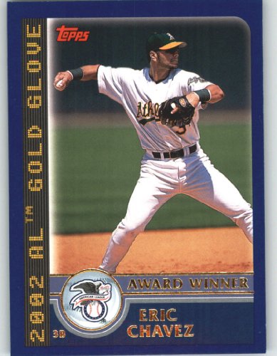 2003 Topps # 689 Eric Chavez AW Oakland Athletics Baseball Card In Protective Screwdown Case
