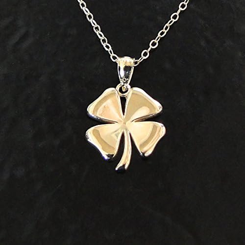Gold Four Leaf Clover Necklace, 14K SOLID GOLD Lucky Charm - Sarah Jessica Parker, Sex And The City Necklace