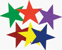 Poly Stars (4 Sets of 6, Total of 24)