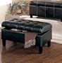 New Black Bycast LEATHERETTE OTTOMAN BENCH WITH STORAGE