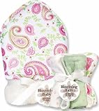 Paisley Hooded Towel and Wash Cloth Bouquet Set White