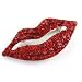 Valentines DAY Love Sexy Ruby Red Lips Pin Brooch Crystal Stone Enamel Fashion Jewelry