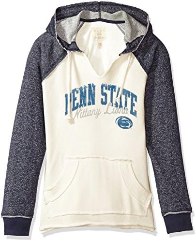NCAA Penn State Nittany Lions Women's French Terry Hoodie, Bone/Marled Navy, Large