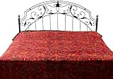 Cordovan Gujarati Bedspread with All-Over Embroidered Wildlife - Pure Cotto ....