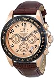 buy cheap price Invicta Mens 10711 Speedway Chronograph Rose Dial Brown Leather Watch
