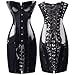 BSLINGERIE® Womens Lace Up Back Shiny PVC Corset Dress