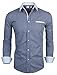 TAM WARE Mens Classic Vertical Striped Fake Pocket Longsleeve Shirt TWCMS01-BLACK-US L