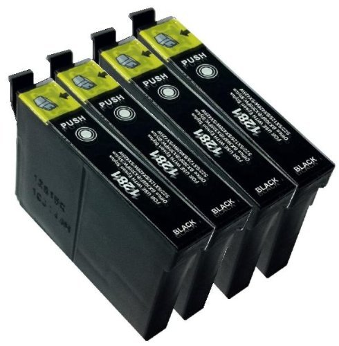 4x Multipack T1281 Kompatible Tintenpatronen für Epson SX235 – Auch kompatibel mit Epson Stylus Office BX305F, BX305FW, BX305FW Plus, Epson Stylus S22, SX125, SX130, SX235W, SX420W, SX425W, SX435W, SX445W Drucker – Doppelte Kapazität Tintenpatronen – T1281 Schwarz – Multipack ***durch TriINKS***