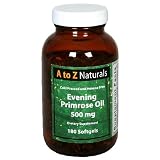 A to Z Naturals Evening Primrose Oil, 500 mg, Softgels, 180 softgels