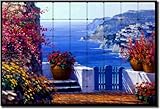 IMAGE OF Amalfi Coast by Mikki Senkarik - Seascape Tumbled Marble Mural 24