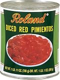 Roland Diced Peeled Red Pimientos, 28-Ounce Can (Pack of 6)