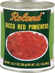 Roland Diced Peeled Red Pimientos, 28-Ounce Can (Pack of 6)