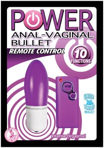 Wireless Vibrating Power Anal-Vaginal Remote Control 10 Function Waterproof Bullet - Purple