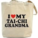 Canvas Tote Bag Beige " Love My Tai-Chi Grandma " Sports