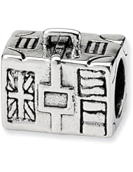 Sterling Silver Suitcase Charm Bead Fits Pandora Chamilia Biagi Bracelet