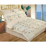 10 Piece King Calking Lt. Green 100% Cotton High Quality Emboridery Duvet Cover Bedskirt... by FineHome