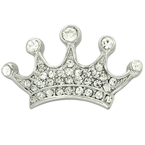 Silver Rhinestone Crown Pin